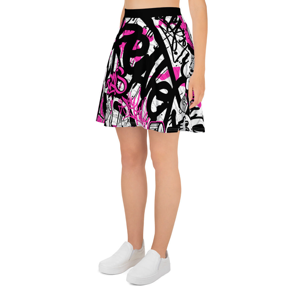 Pink Graffiti Art Skirt