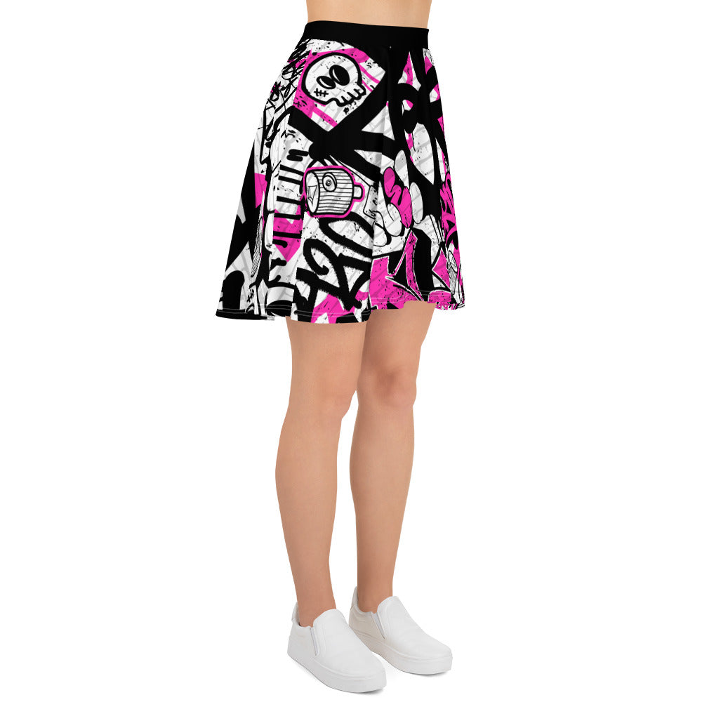 Pink Graffiti Art Skirt