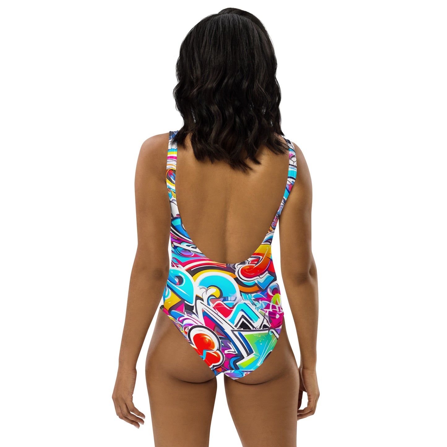 Colorful Graffiti Art 1PC Swimsuit