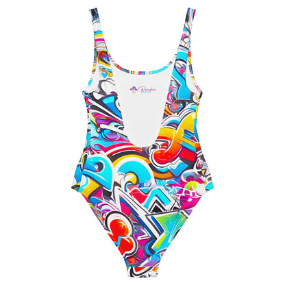 Colorful Graffiti Art 1PC Swimsuit