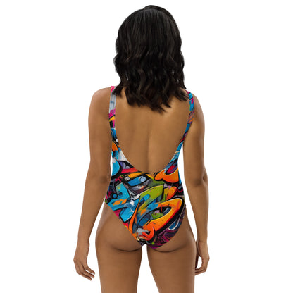 Dark Graffiti  1PC Swimsuit