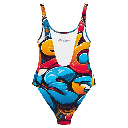 Cute Graffiti 1PC Swimsuit