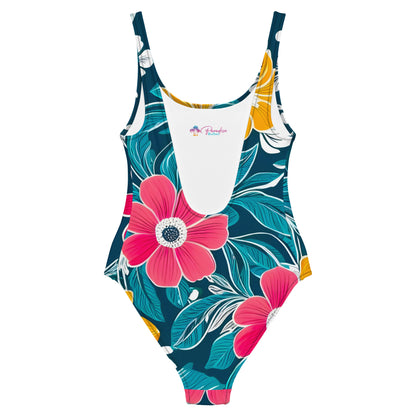 Simple Floral 1PC Swimsuit