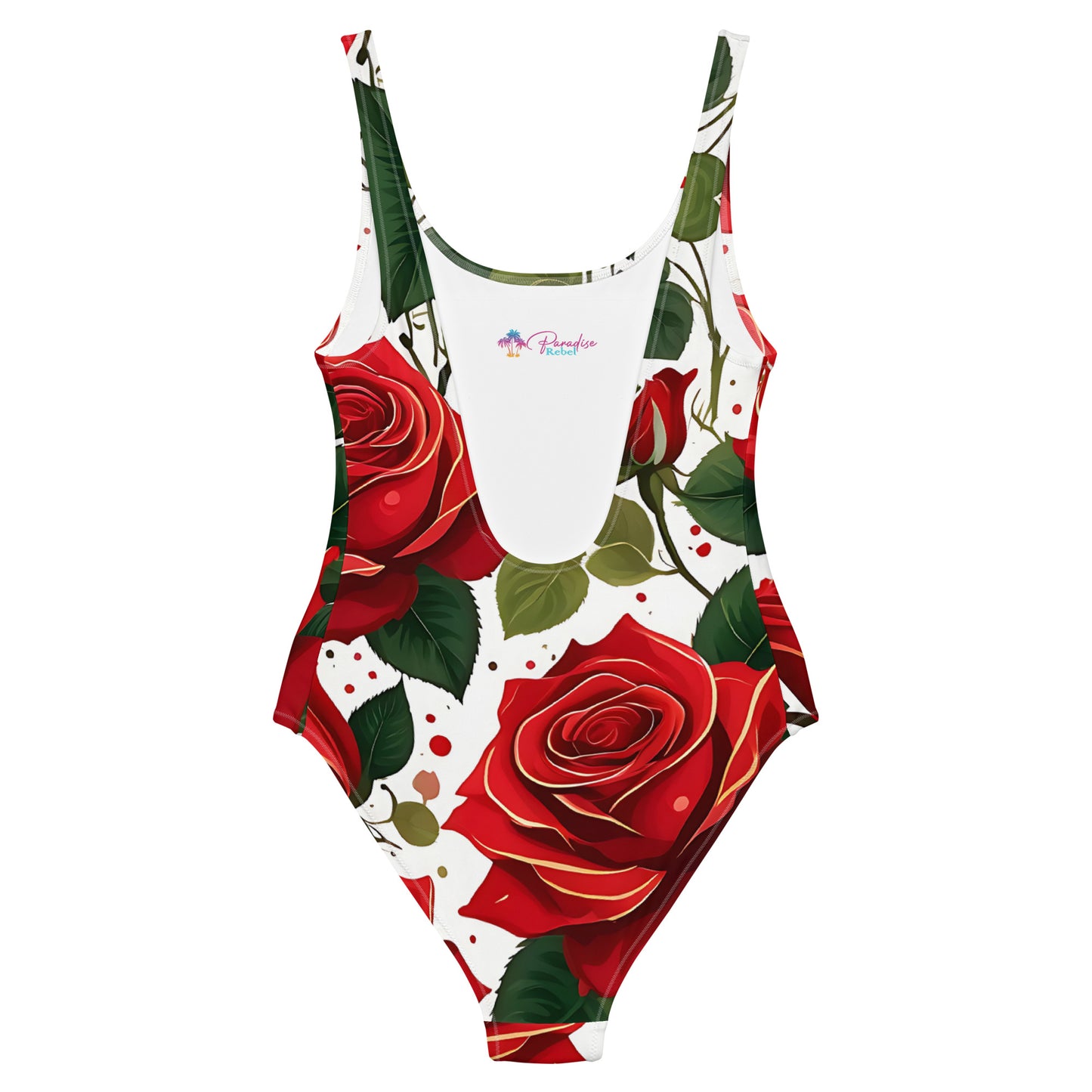 Red Roses Floral 1PC Swimsuit