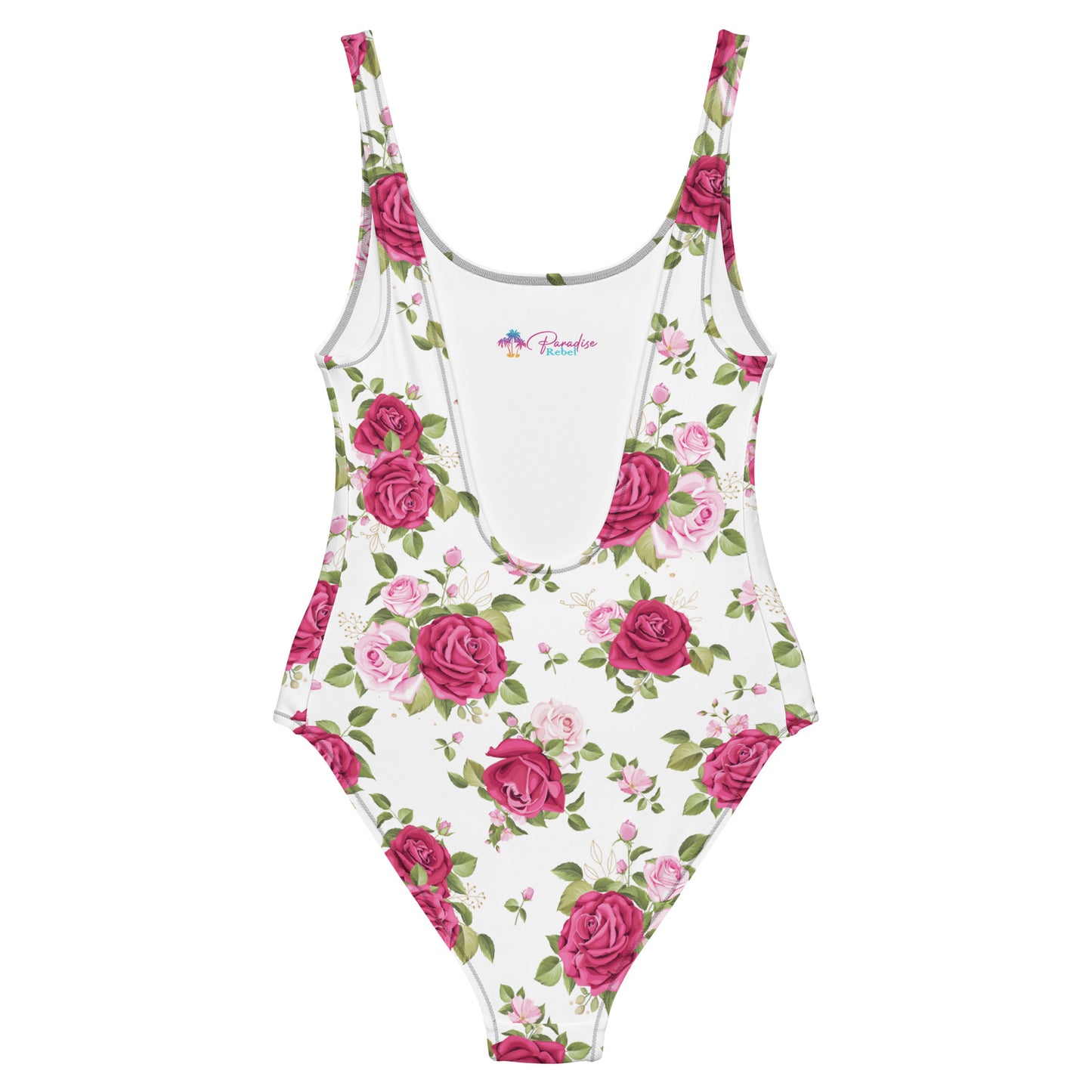 Pink Roses Floral 1PC Swimsuit