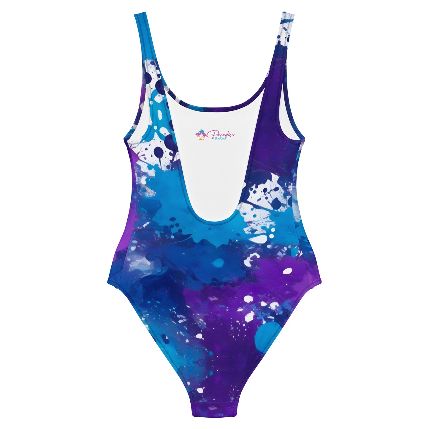 Blue and Purple Splash Art 1PC Swimsuit