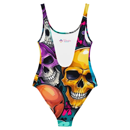 Colorful Skulls 1PC Swimsuit