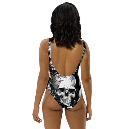 Skulls Dark 1PC Swimsuit