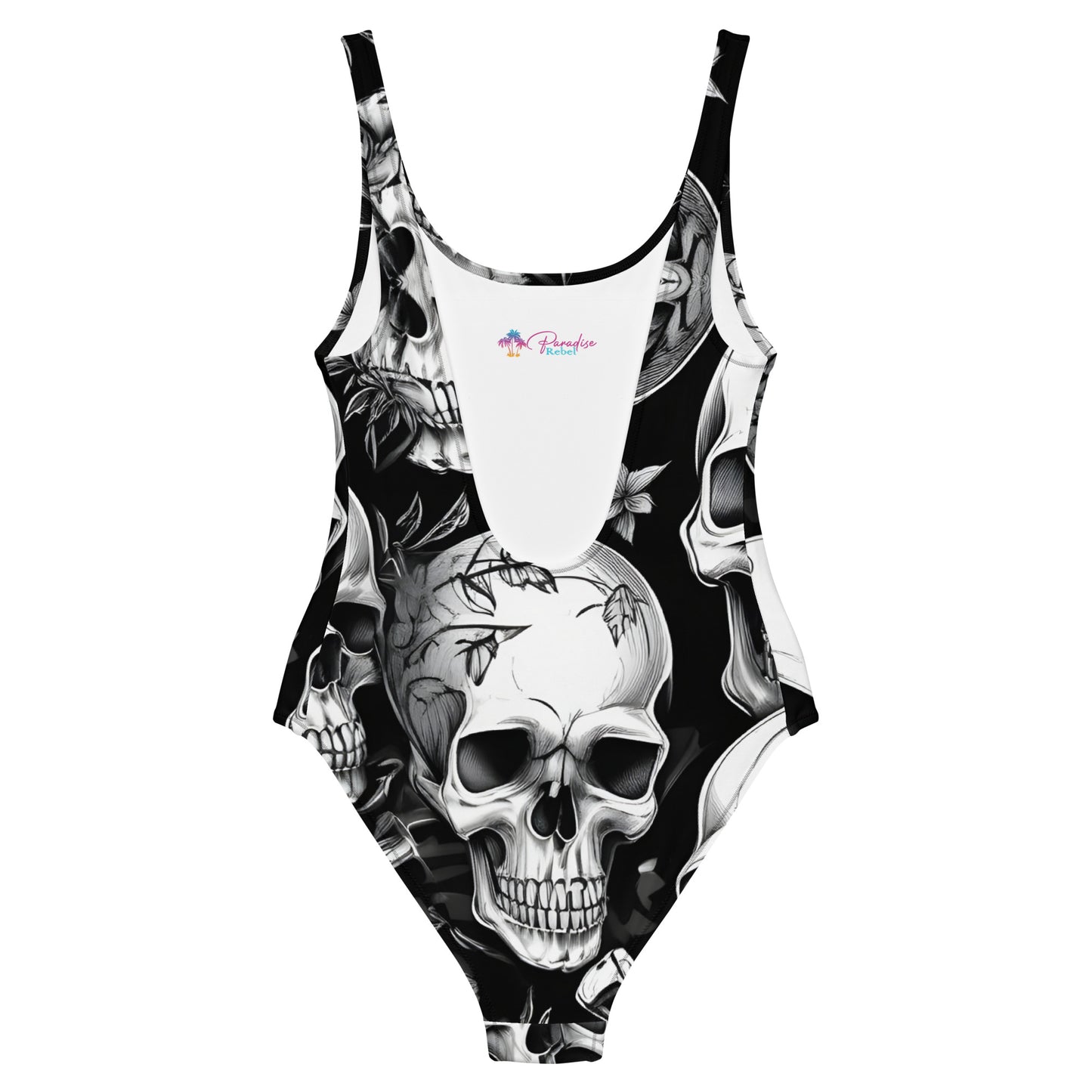 Skulls Dark 1PC Swimsuit