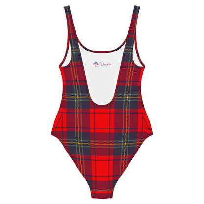 Red Plaid 1PC Swimsuit