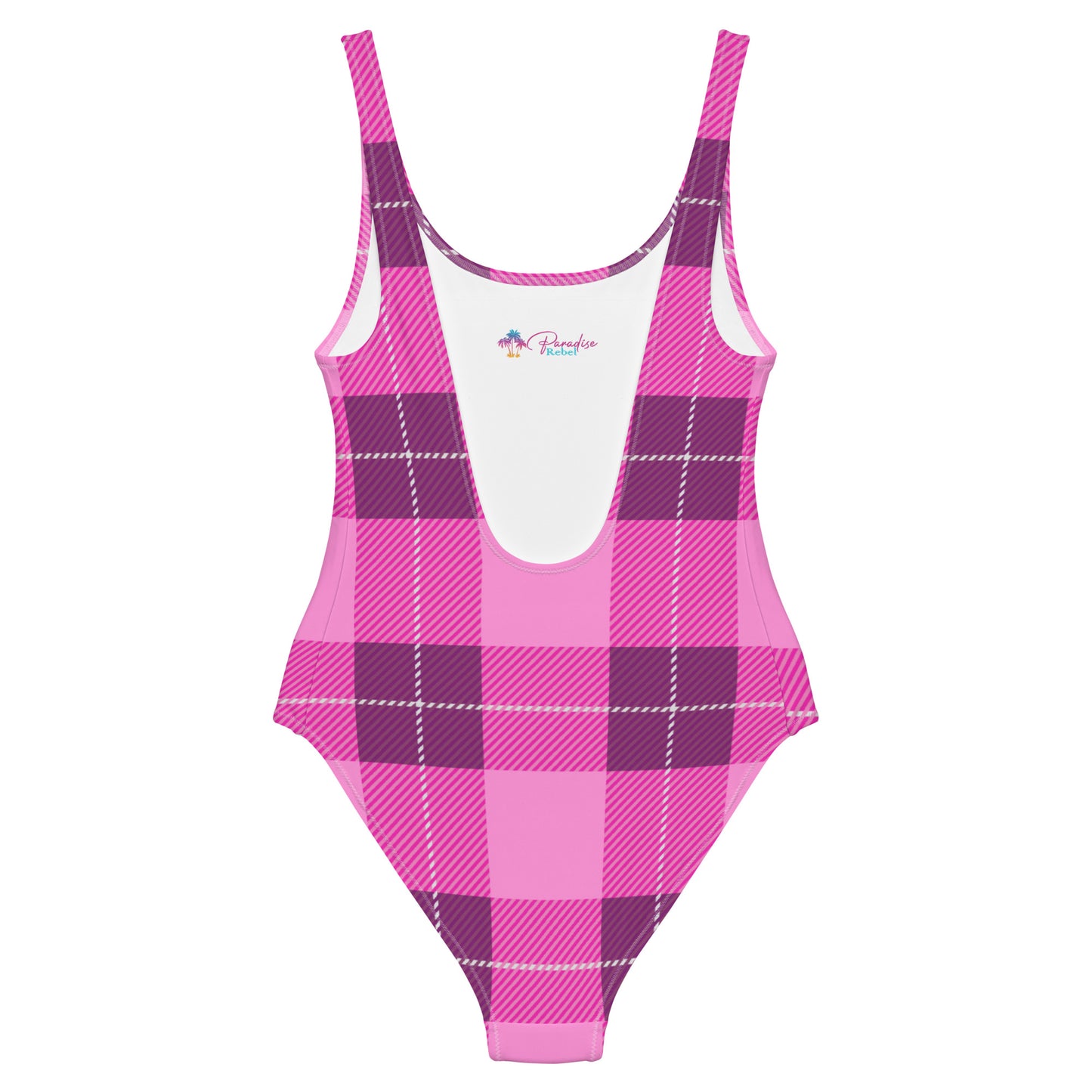 Pink Plaid 1PC Swimsuit