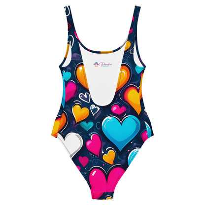 Colorful Hearts 1PC Swimsuit