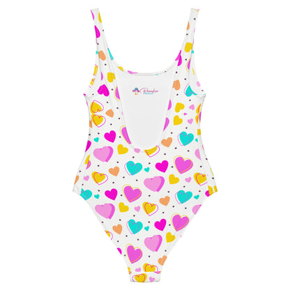 Sweet Colorful Hearts 1PC Swimsuit