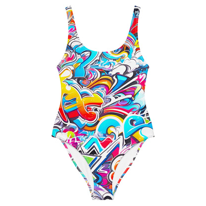 Colorful Graffiti Art 1PC Swimsuit