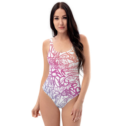 Positive Colorful Graffiti Art 1PC Swimsuit