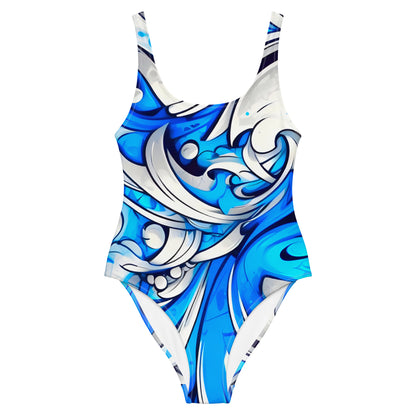 Blue Graffiti Art 1PC Swimsuit