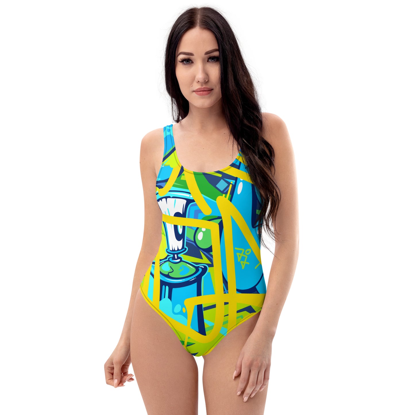 Bright Graffiti Art 1PC Swimsuit