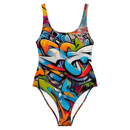 Dark Graffiti  1PC Swimsuit