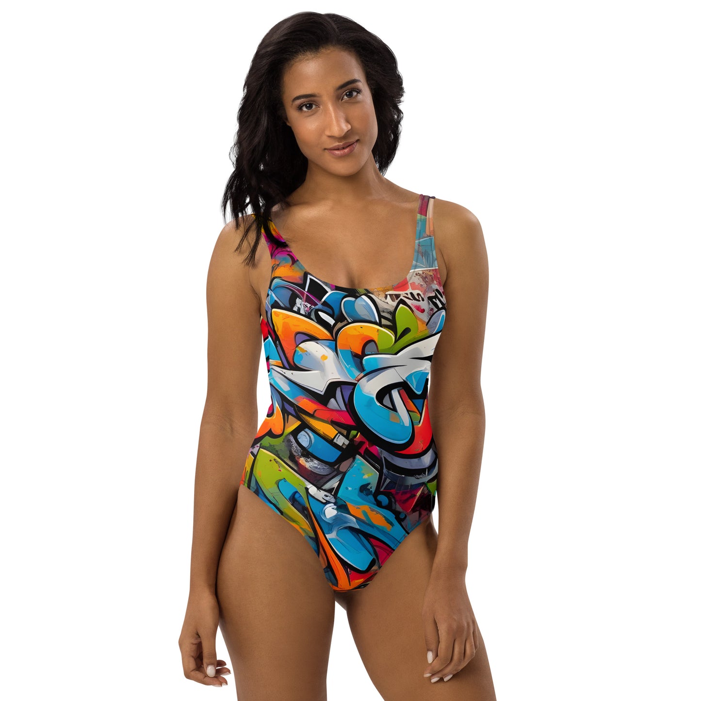 Dark Graffiti  1PC Swimsuit