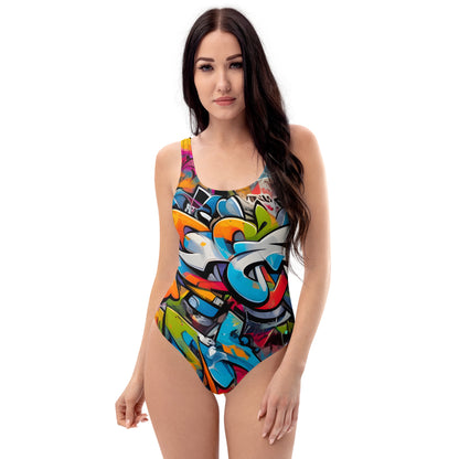 Dark Graffiti  1PC Swimsuit