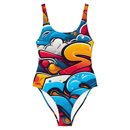 Cute Graffiti 1PC Swimsuit