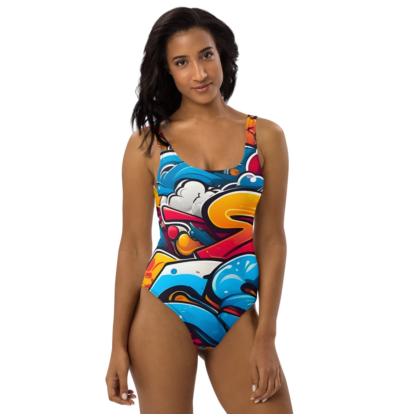 Cute Graffiti 1PC Swimsuit