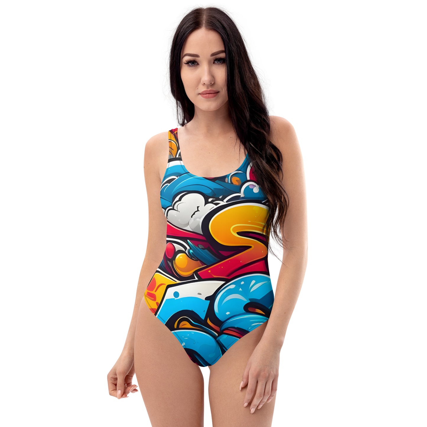 Cute Graffiti 1PC Swimsuit