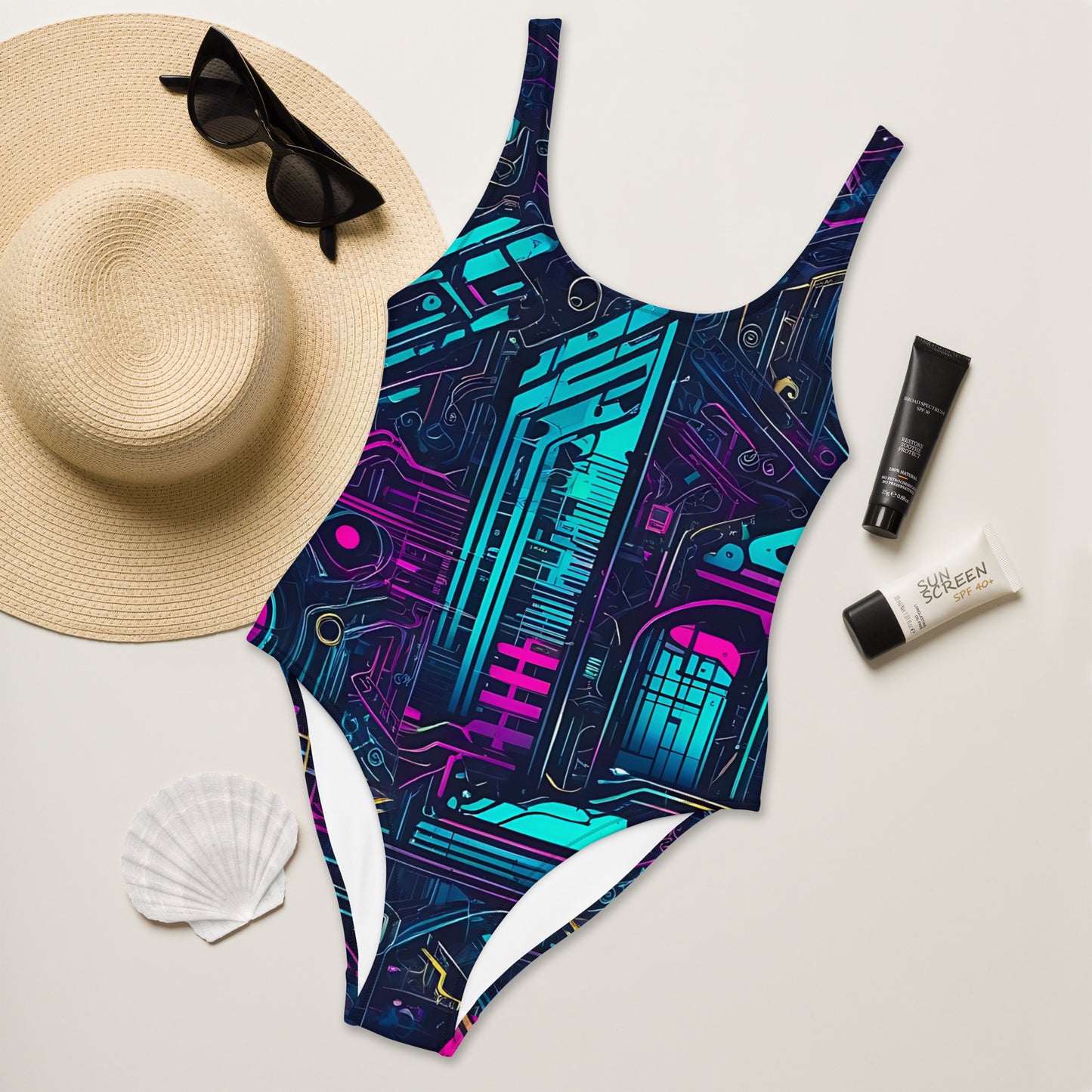 Cyber City Graffiti 1PC Swimsuit