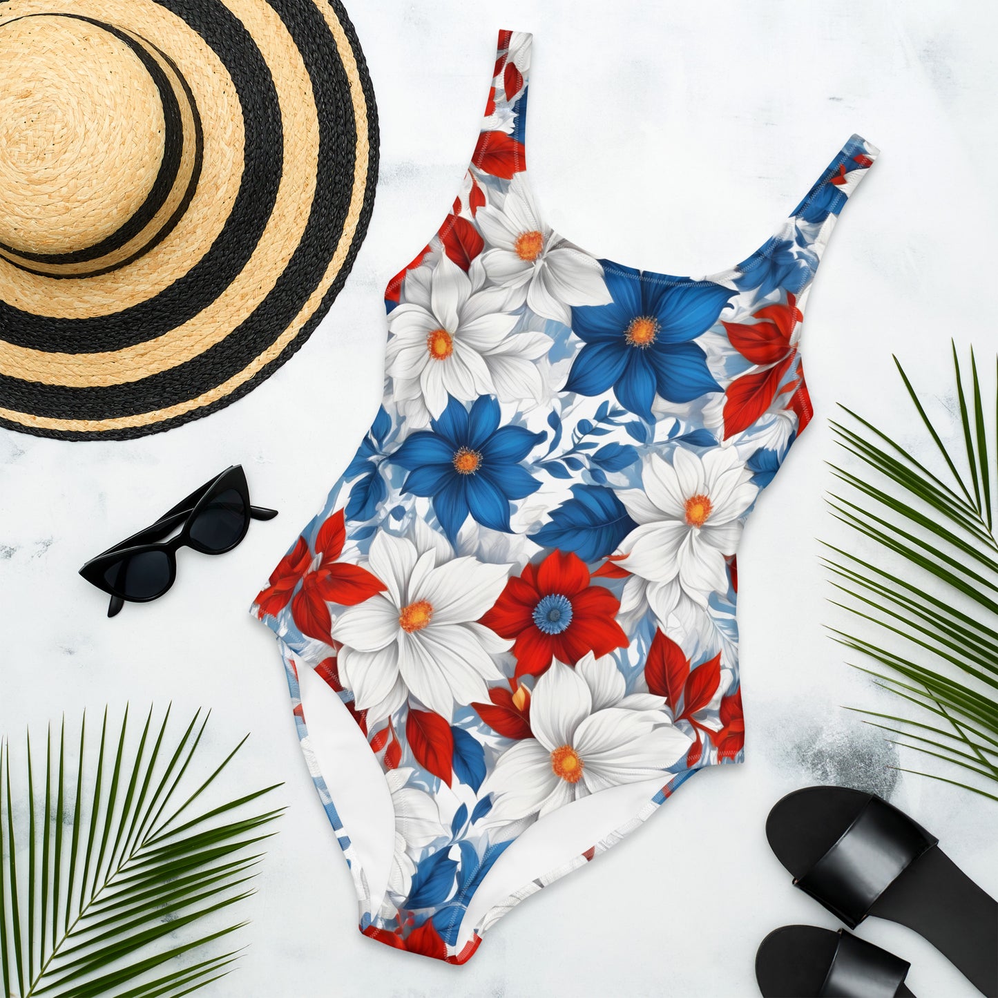 Colorful Floral 1PC Swimsuit