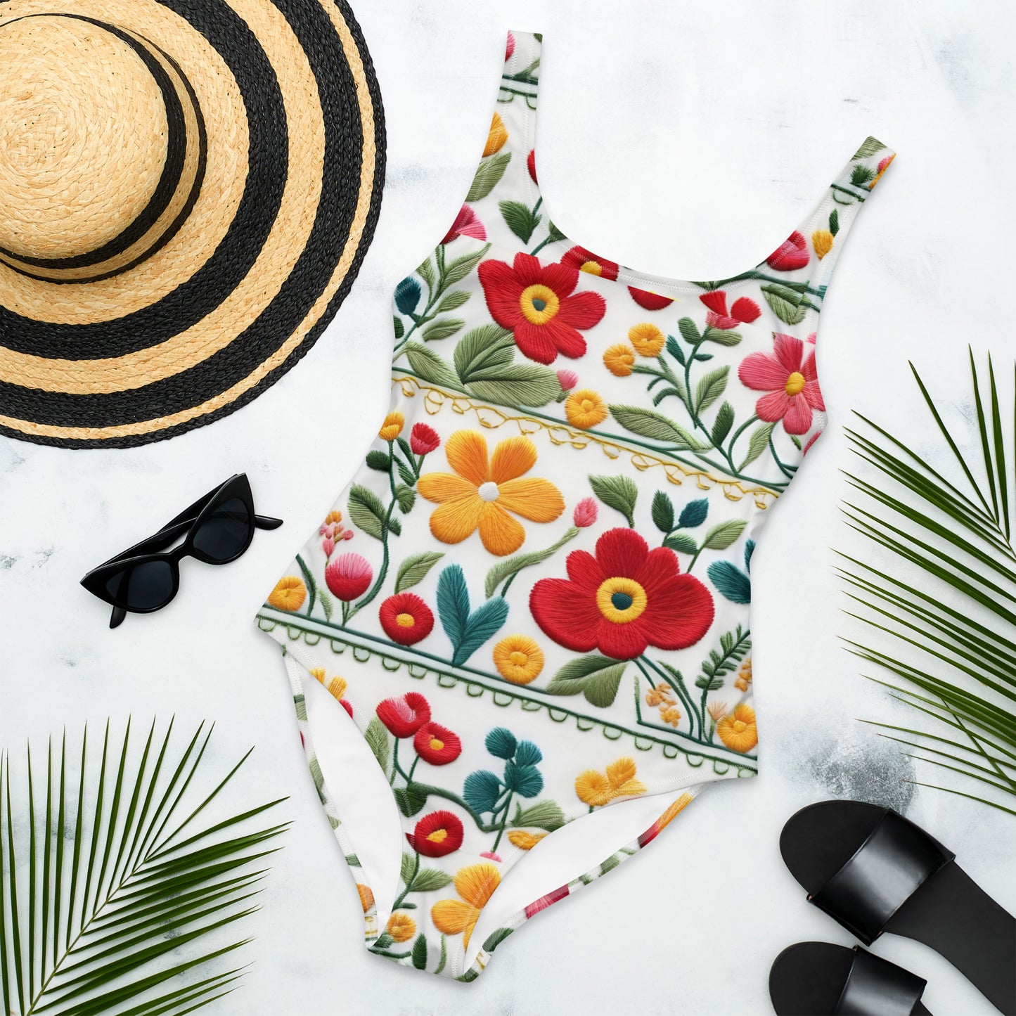 Happy Floral 1PC Swimsuit