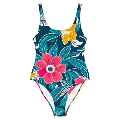 Simple Floral 1PC Swimsuit