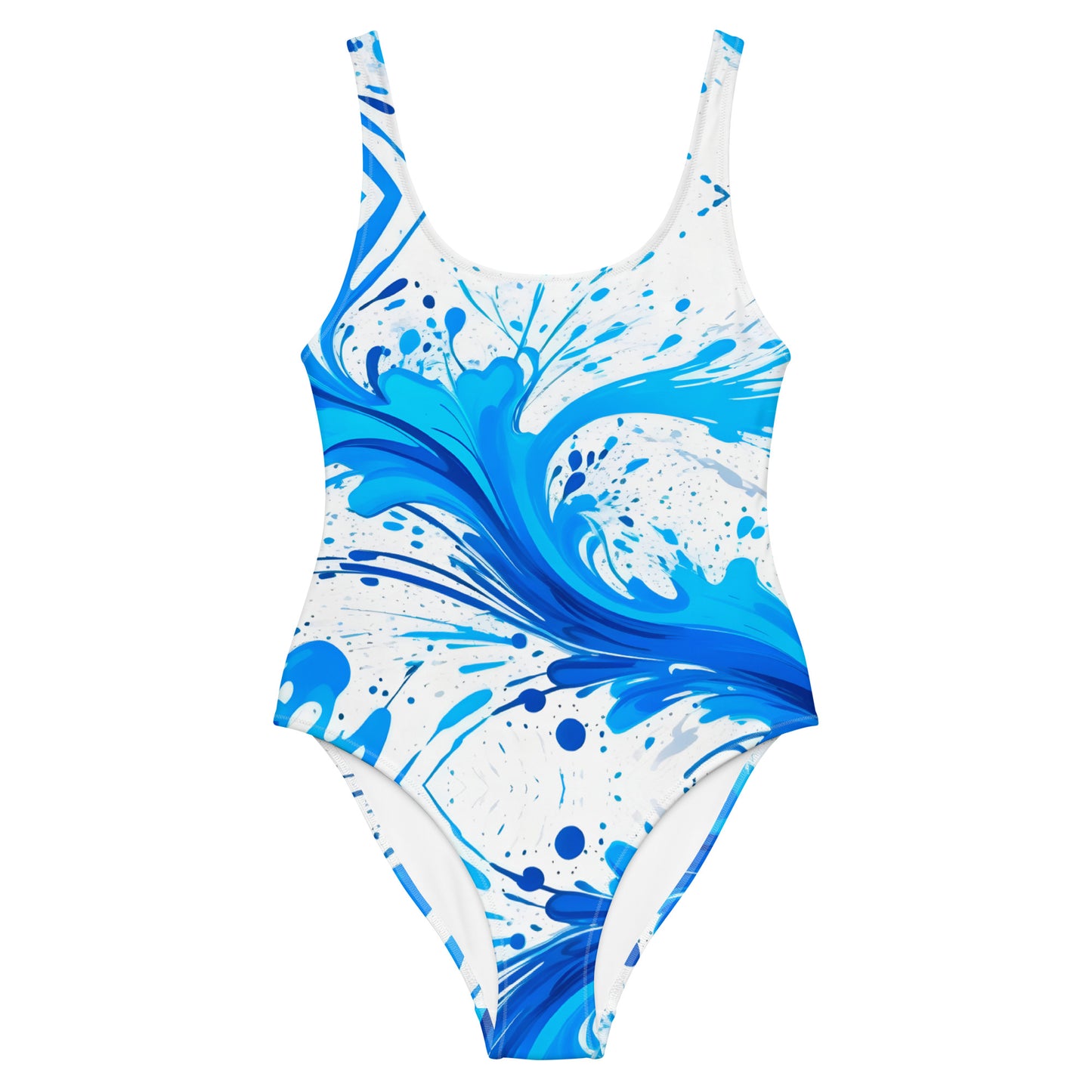 Frosty Blue Splash Art 1PC Swimsuit