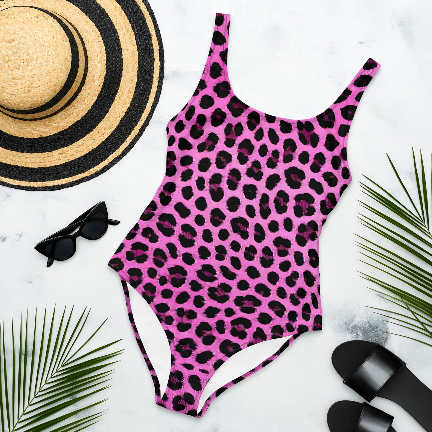 Pink Leopard 1PC Swimsuit