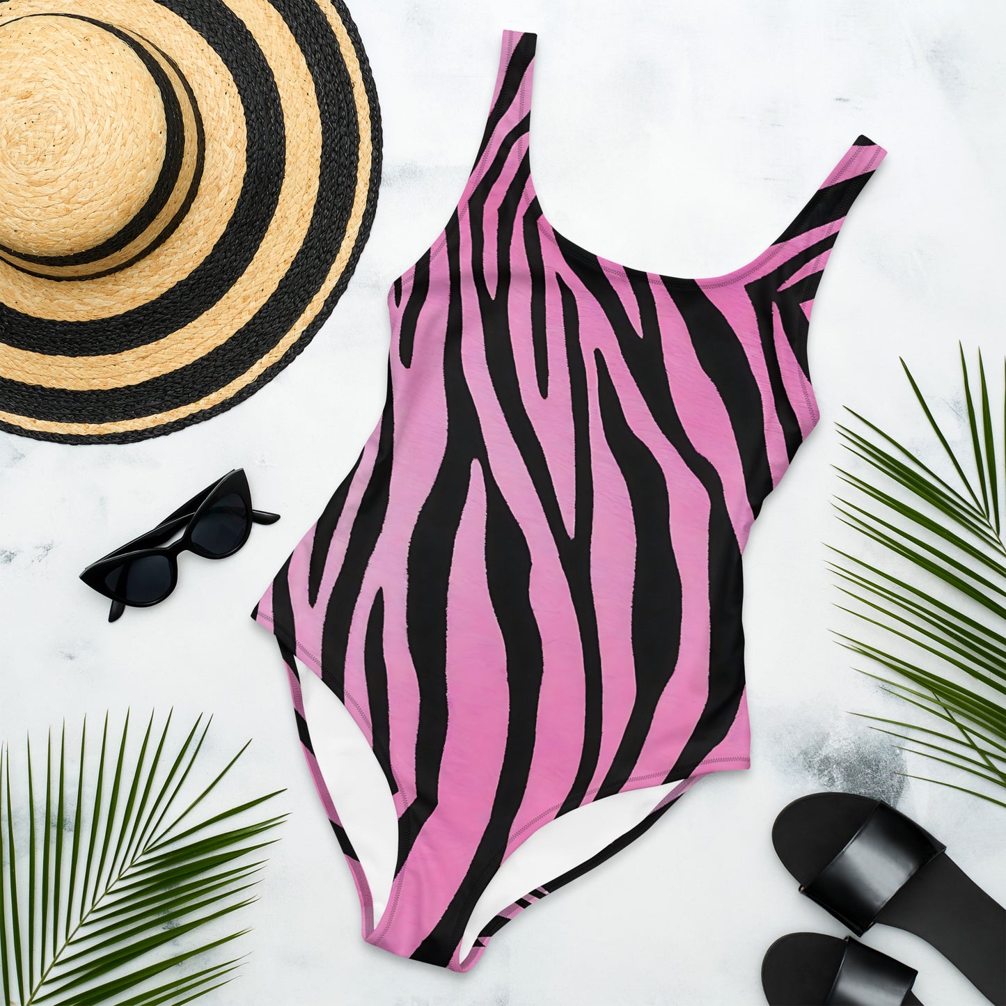 Pink Zebra 1PC Swimsuit