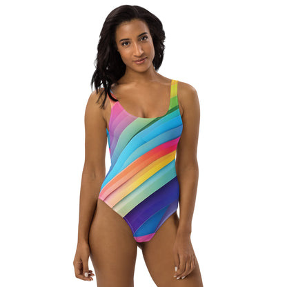 Rainbow Abstract 1PC Swimsuit