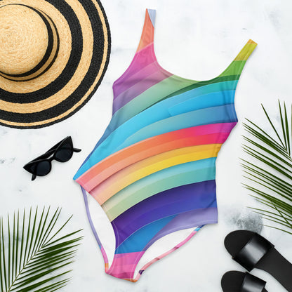 Rainbow Abstract 1PC Swimsuit