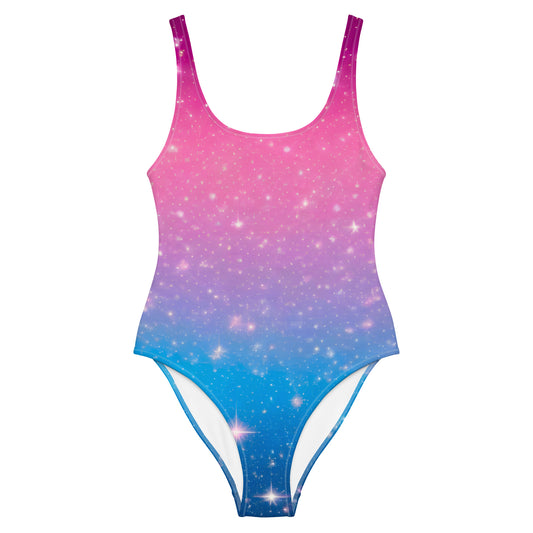 Stars on Pink and Blue 1PC Swimsuit