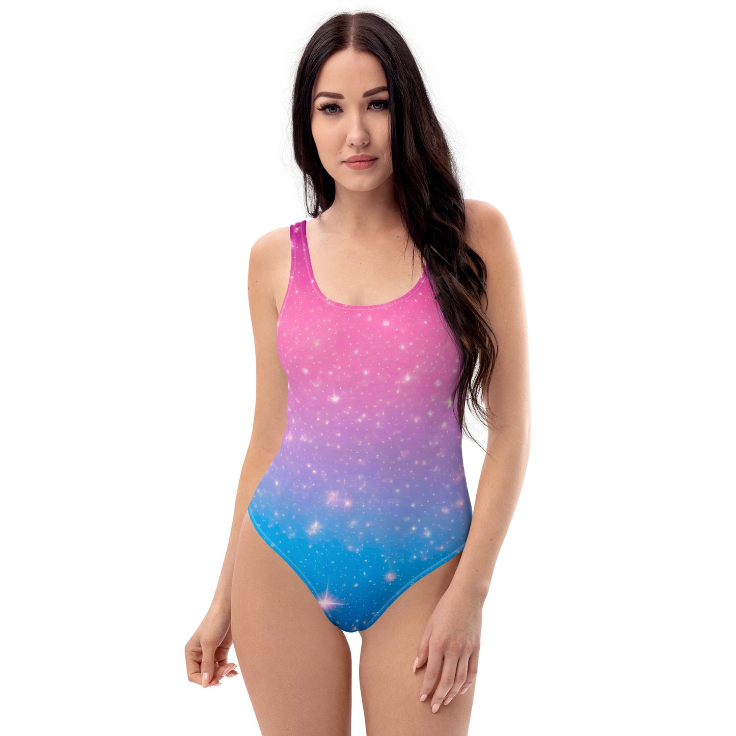 Stars on Pink and Blue 1PC Swimsuit