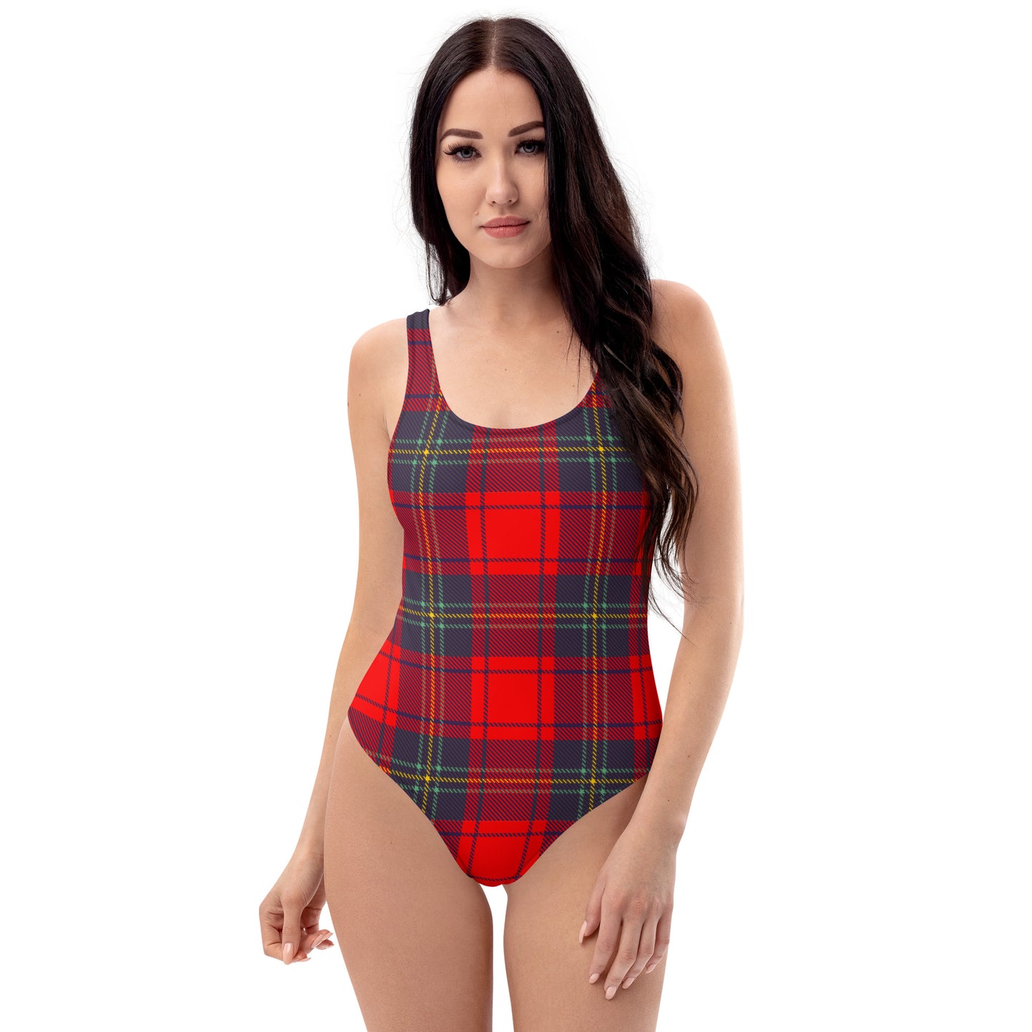 Red Plaid 1PC Swimsuit