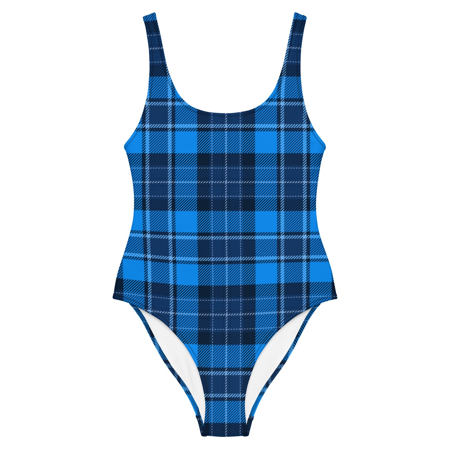 Blue Plaid 1PC Swimsuit