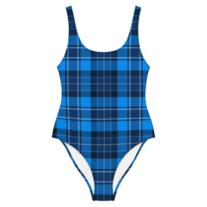 Blue Plaid 1PC Swimsuit