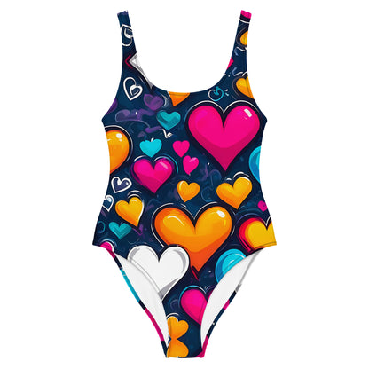 Colorful Hearts 1PC Swimsuit