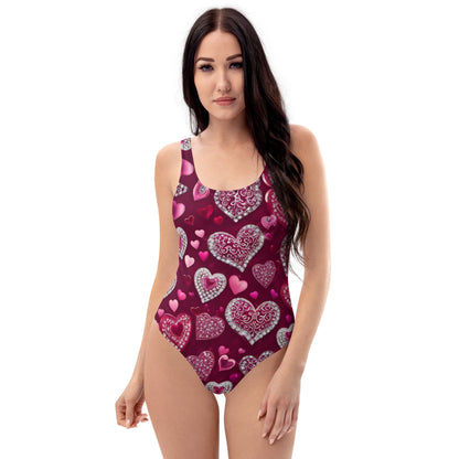 Diamond Hearts 1PC Swimsuit