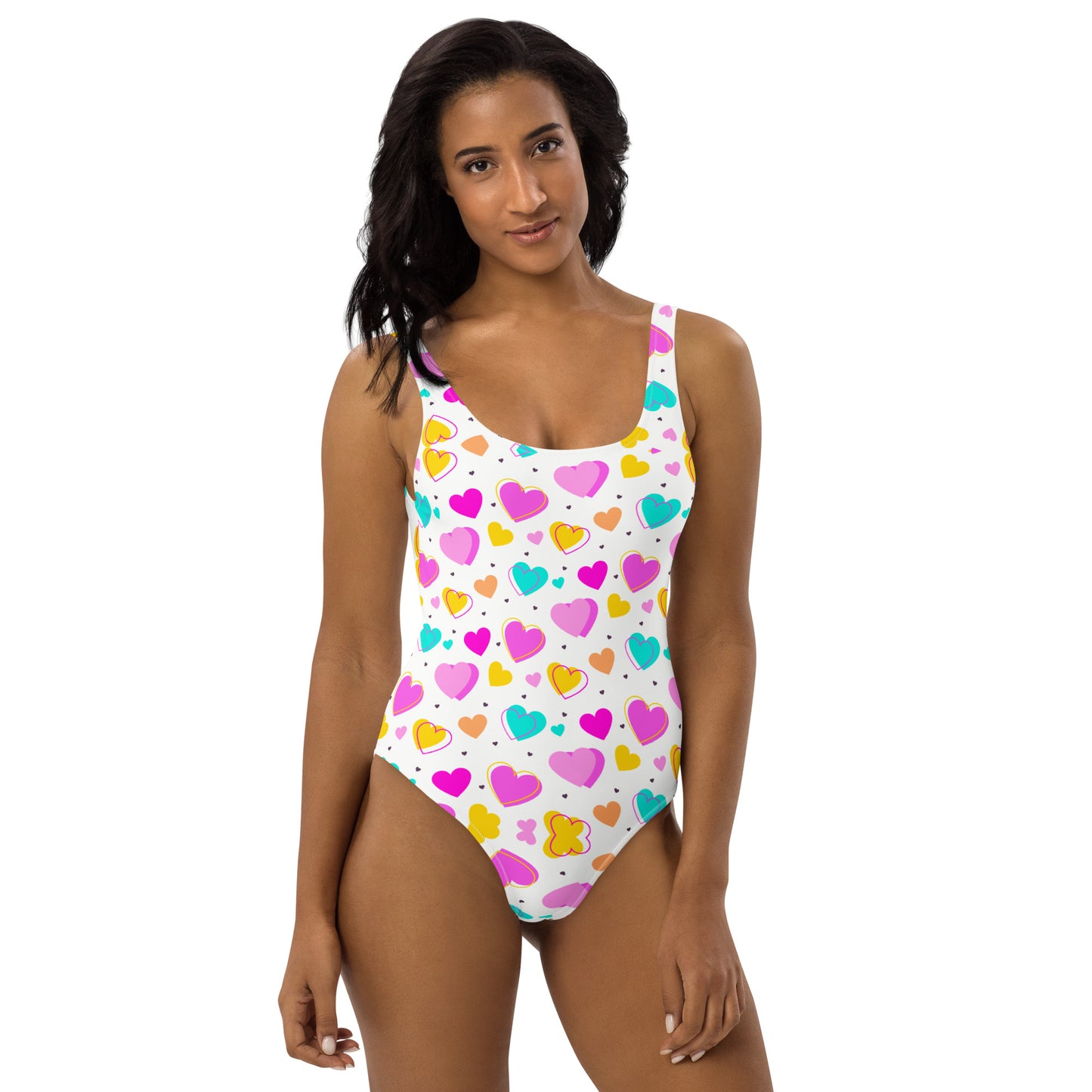 Sweet Colorful Hearts 1PC Swimsuit