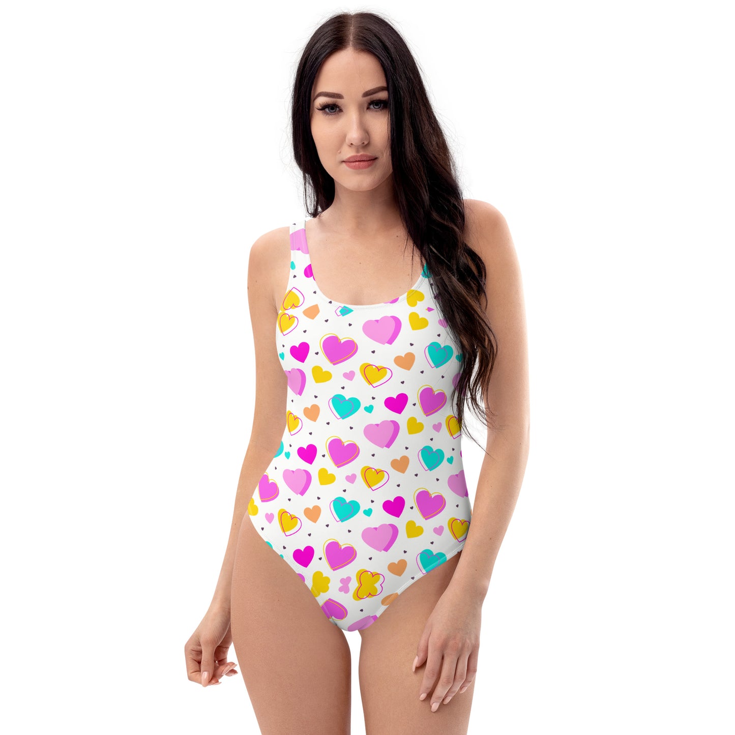 Sweet Colorful Hearts 1PC Swimsuit