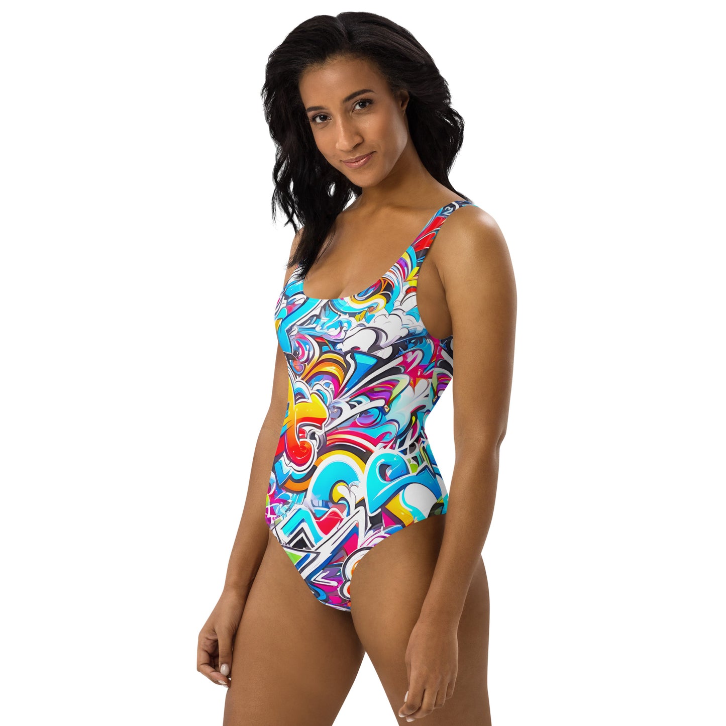 Colorful Graffiti Art 1PC Swimsuit