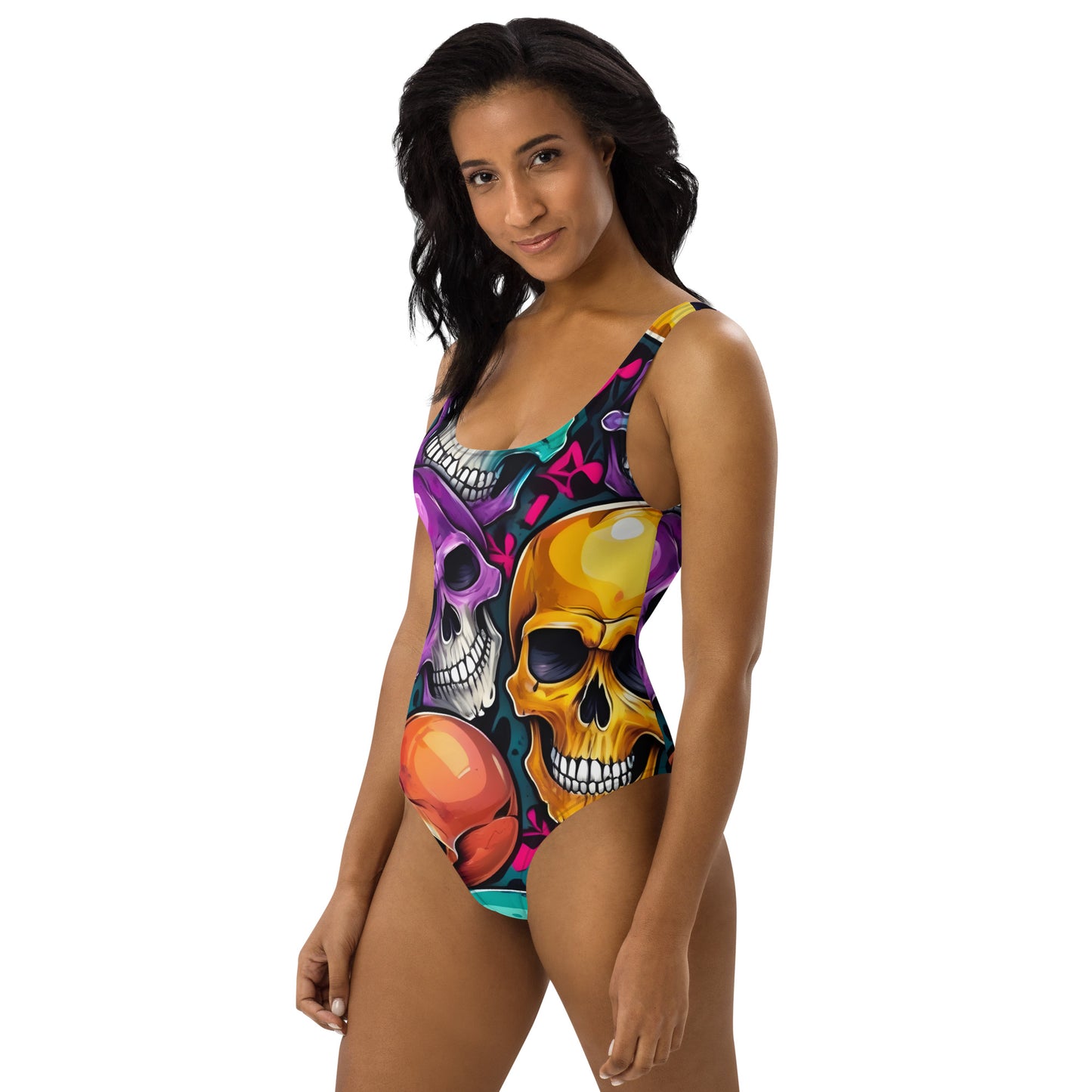 Colorful Skulls 1PC Swimsuit