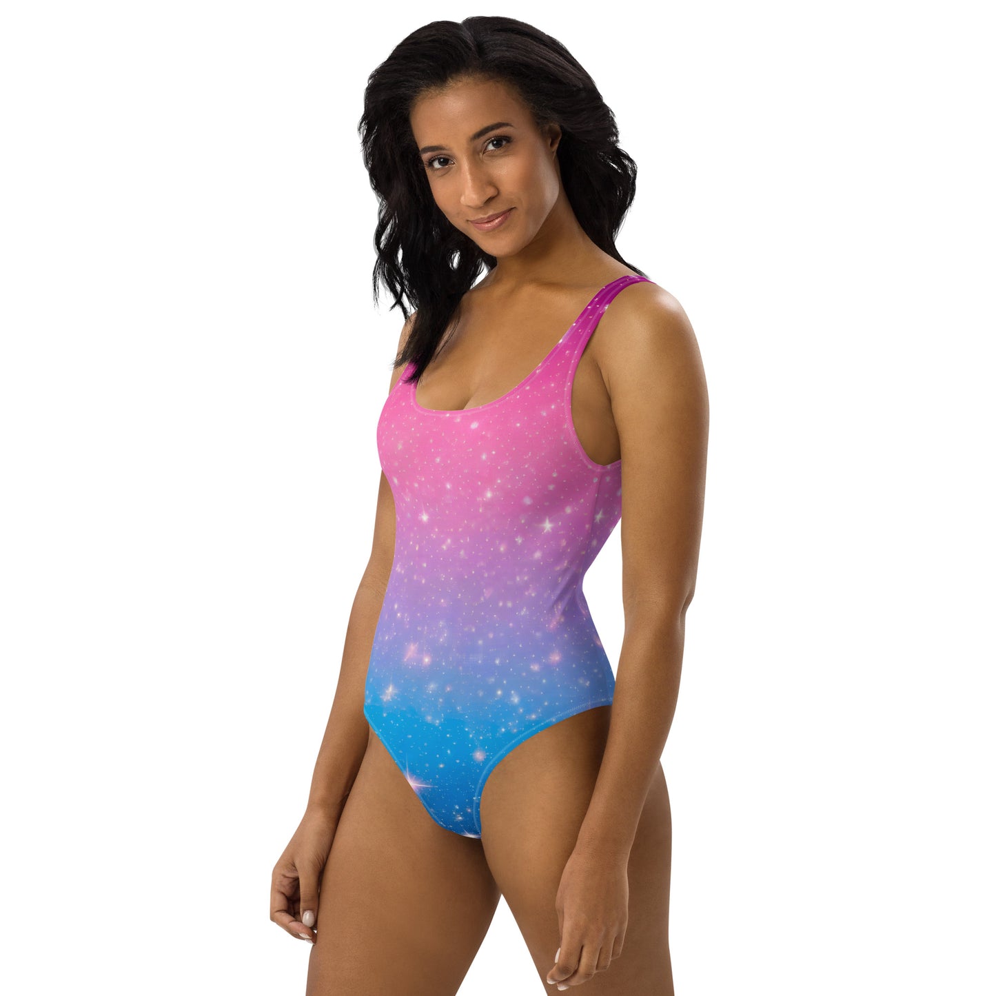 Stars on Pink and Blue 1PC Swimsuit