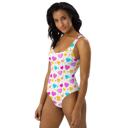 Sweet Colorful Hearts 1PC Swimsuit