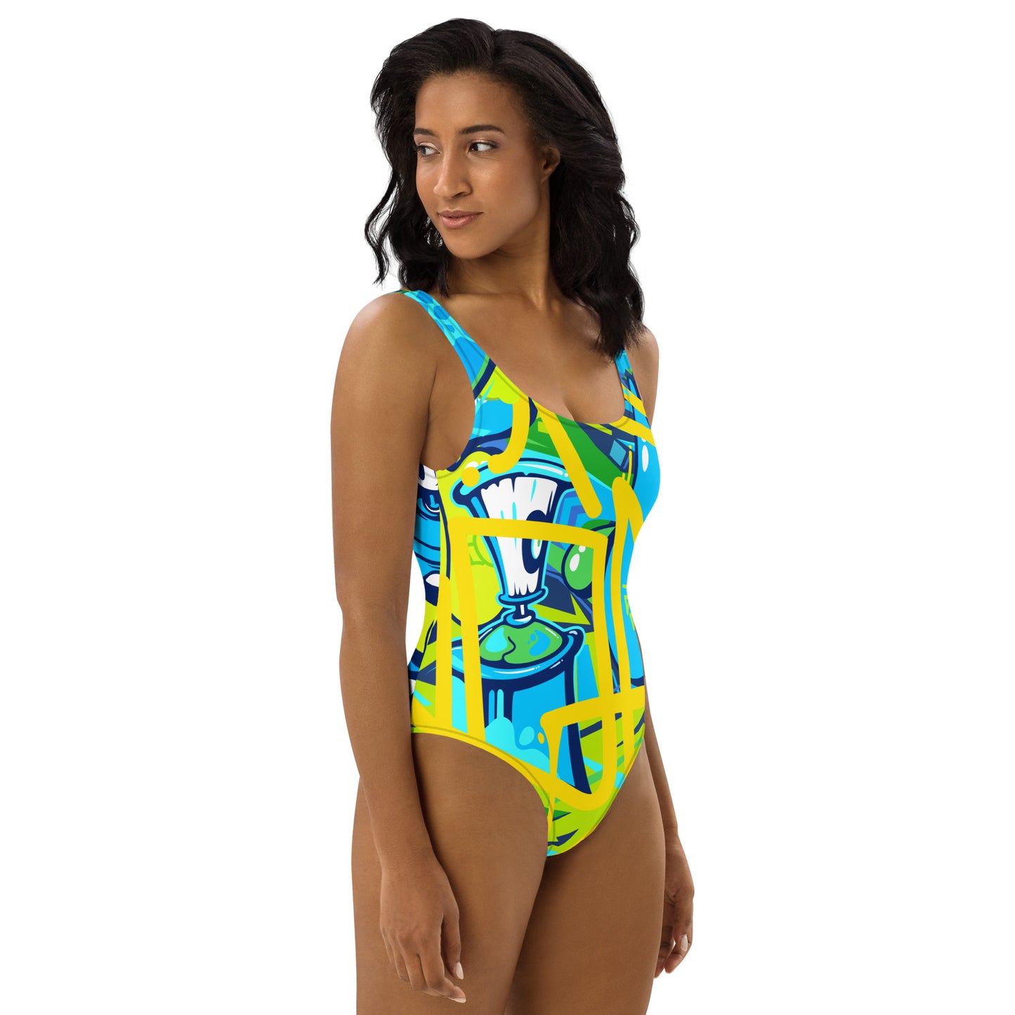 Bright Graffiti Art 1PC Swimsuit